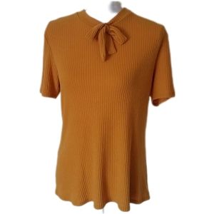 Modcloth Ribbed Tie Neck Knit Top